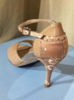 Regina Tango Shoes scarpe tango zapatos ballare scarpa da sera Modello Lolita Vernice effetto smalto tallone in pizzo Color Cappuccino Tacco 10cm