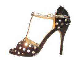 Regina Tango Shoes modello Recoleta zapatos scarpe a pois tacco 10 centimetri tacco stiletto ballare coi tacchi alti tango milonga vals esclusiva TangoSolar Torino