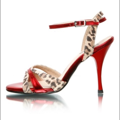 Regina Tango Shoes modello Eva scarpa rosso e maculato scarpe col tacco alto ballare tango milonga Tangosolar