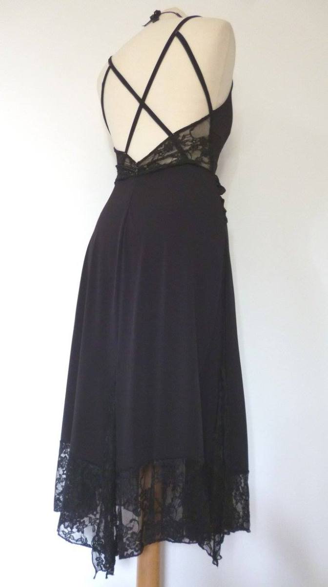 tangosolar abito unico nero con pizzo torino negozio abbigliamento elegante tango