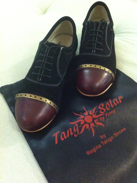 Regina Tango Shoes uomo nero bordeaux bicolore negozio esclusiva torino tangosolar zapatos tango milonga aldobaraldo