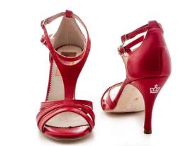 regina tango shoes scarpe ballo pelle rosso sandalo tangosolar torino
